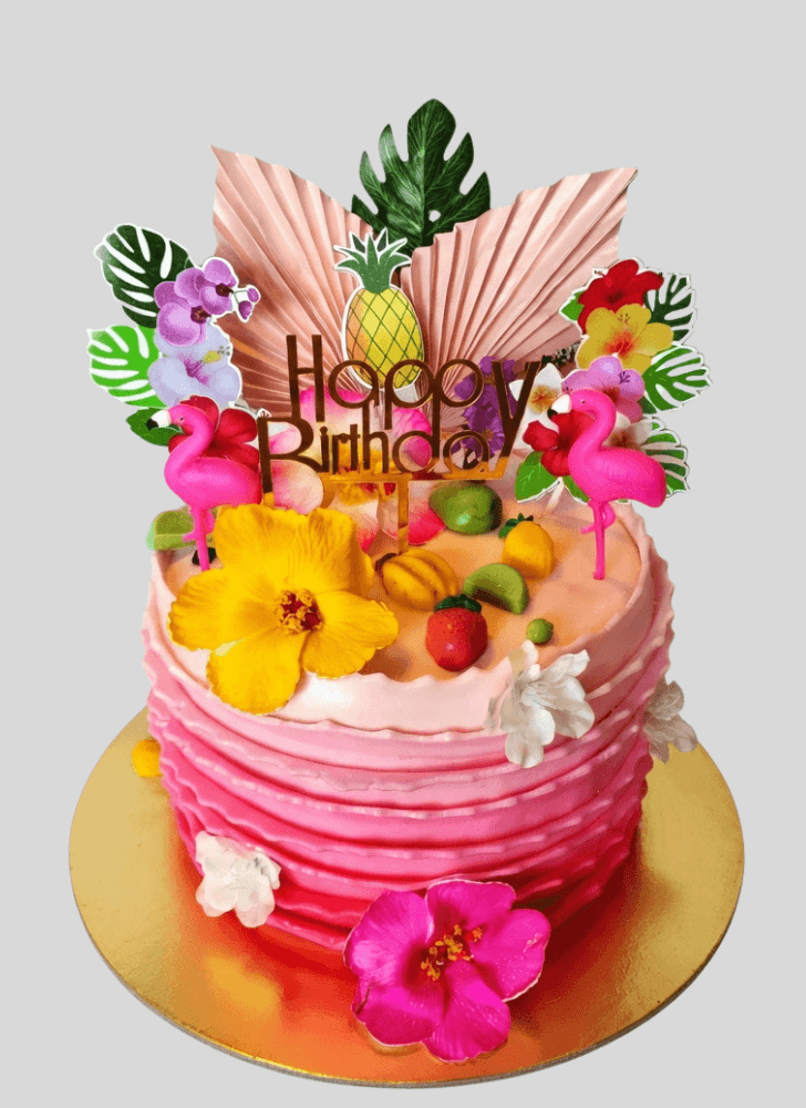 Delightful Hibiscus Flower Cake