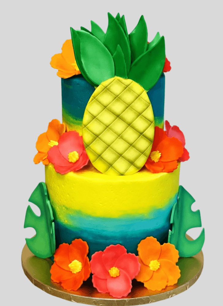 Elegant Hibiscus Flower Cake