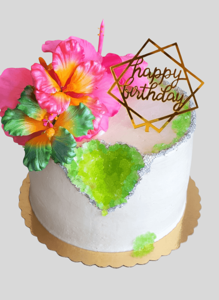 Fine Hibiscus Flower Cake