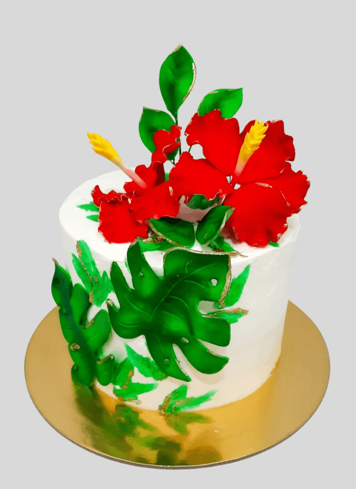 Good Looking Hibiscus Flower Cake