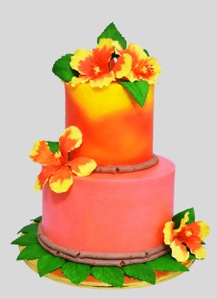 Gorgeous Hibiscus Flower Cake
