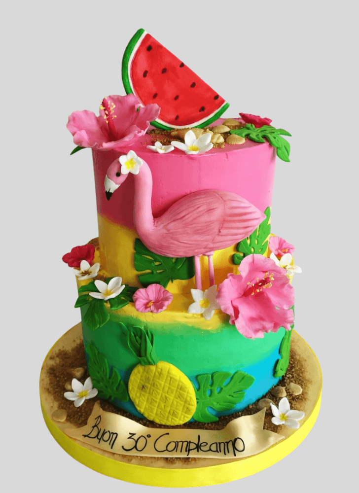 Graceful Hibiscus Flower Cake