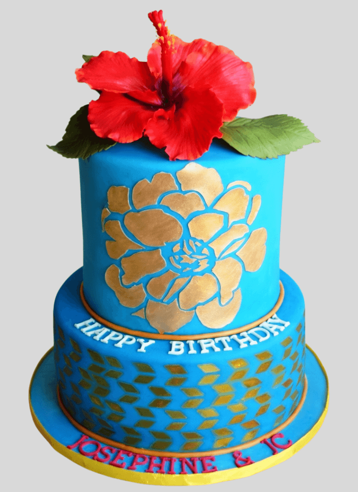 Inviting Hibiscus Flower Cake