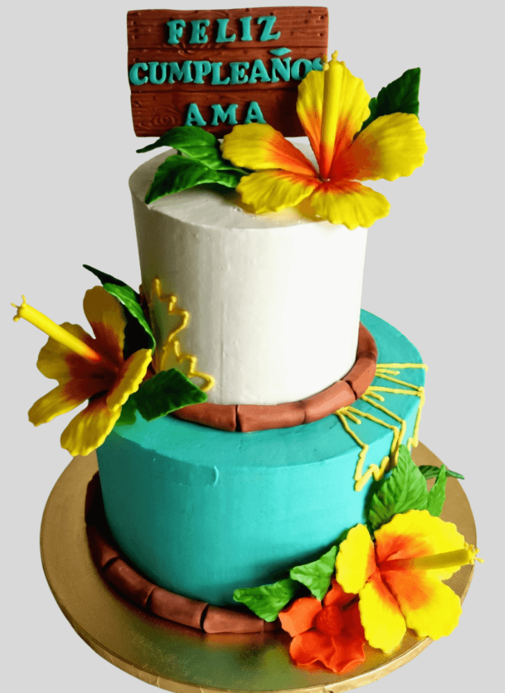 Lovely Hibiscus Flower Cake Design