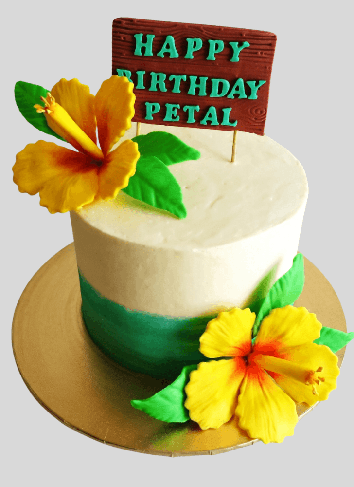 Pleasing Hibiscus Flower Cake