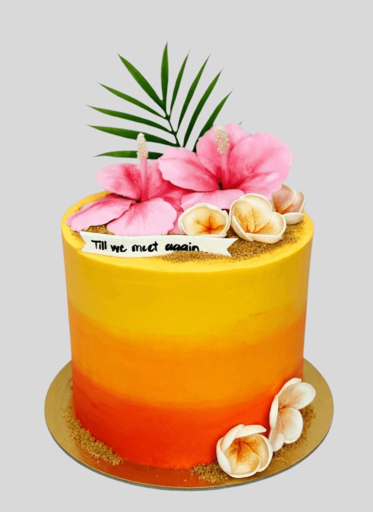 Ravishing Hibiscus Flower Cake