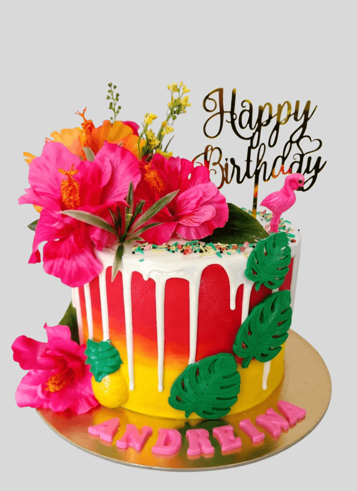 Refined Hibiscus Flower Cake