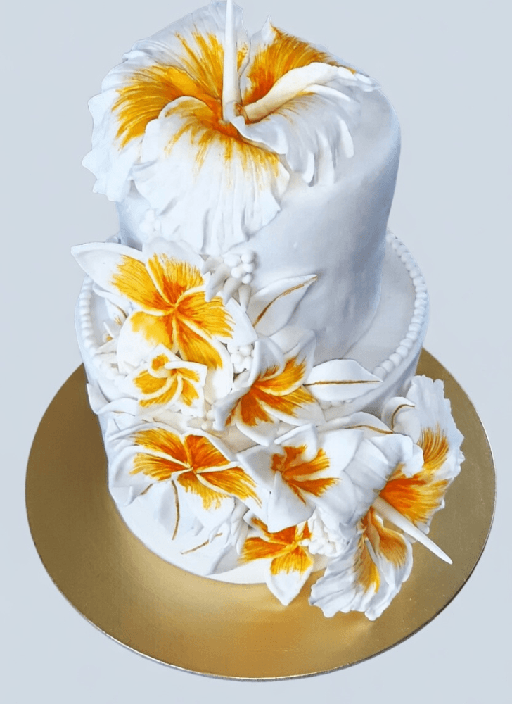 Shapely Hibiscus Flower Cake