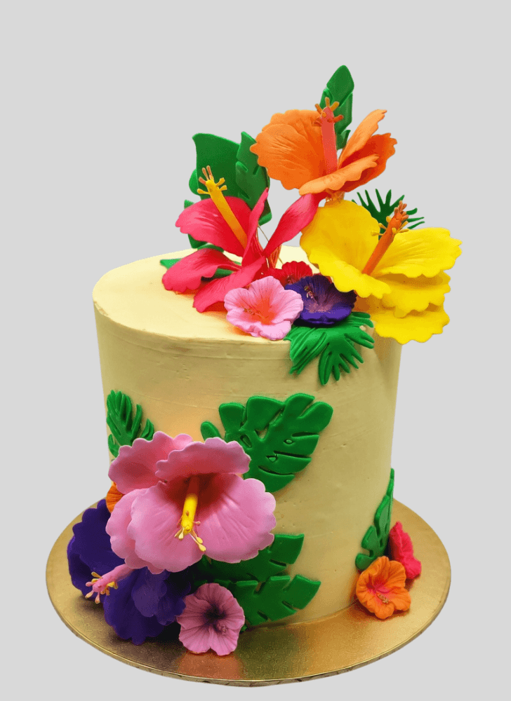 Splendid Hibiscus Flower Cake