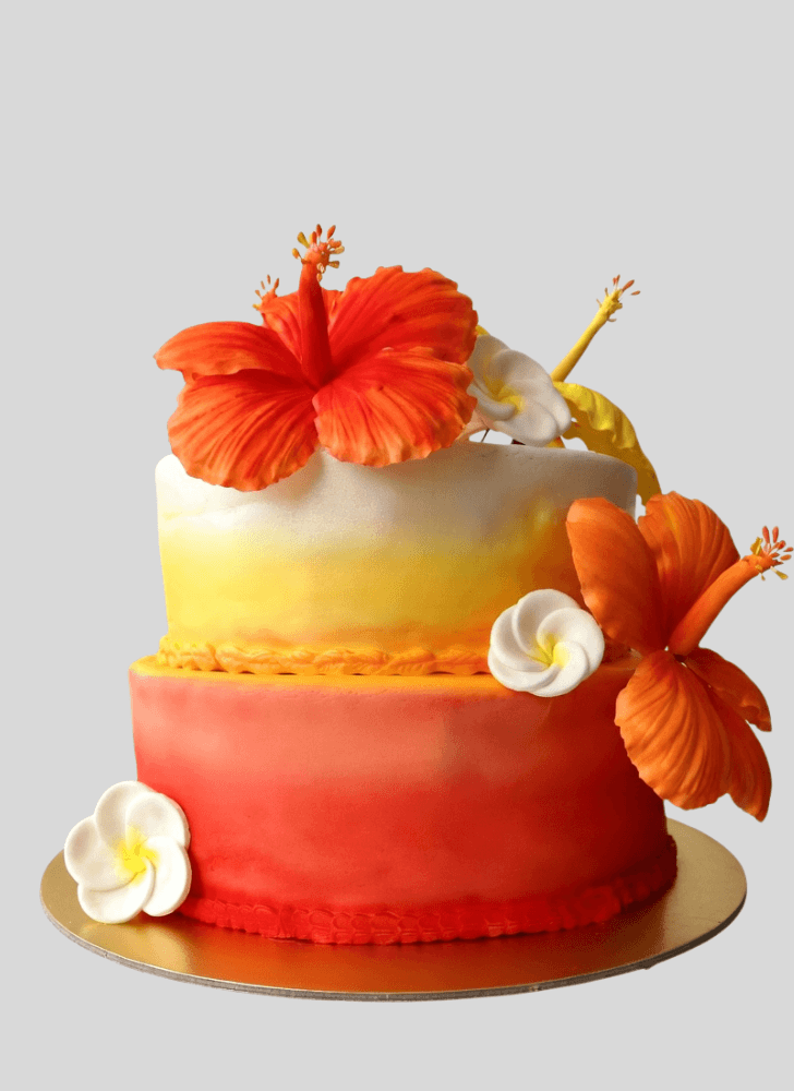 Wonderful Hibiscus Flower Cake Design
