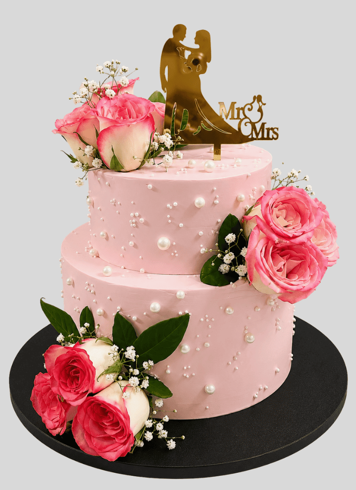 Comely Pink Rose Cake