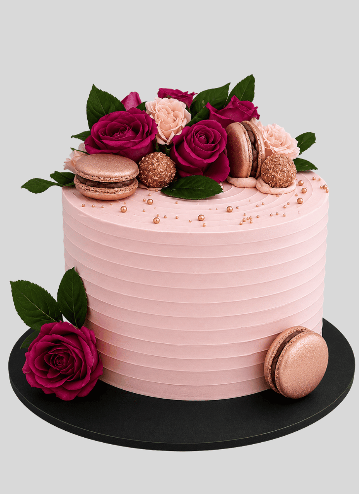 Elegant Pink Rose Cake
