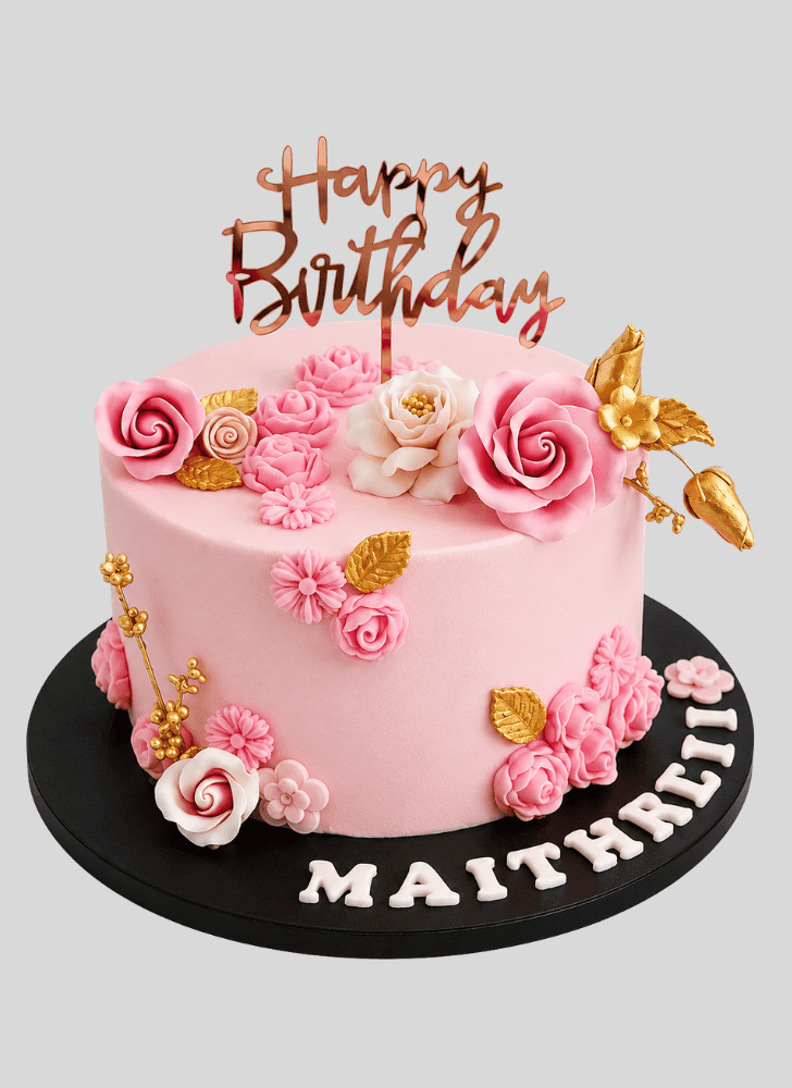 Exquisite Pink Rose Cake
