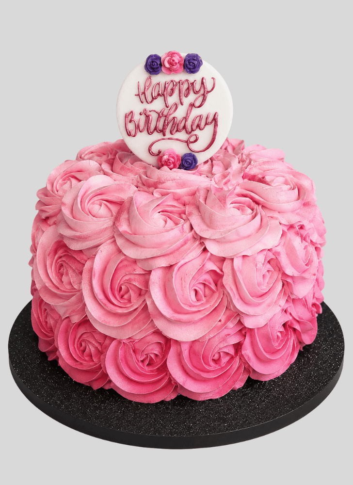 Graceful Pink Rose Cake