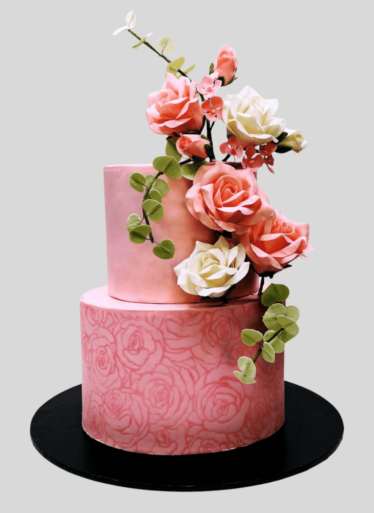 Marvelous Pink Rose Cake