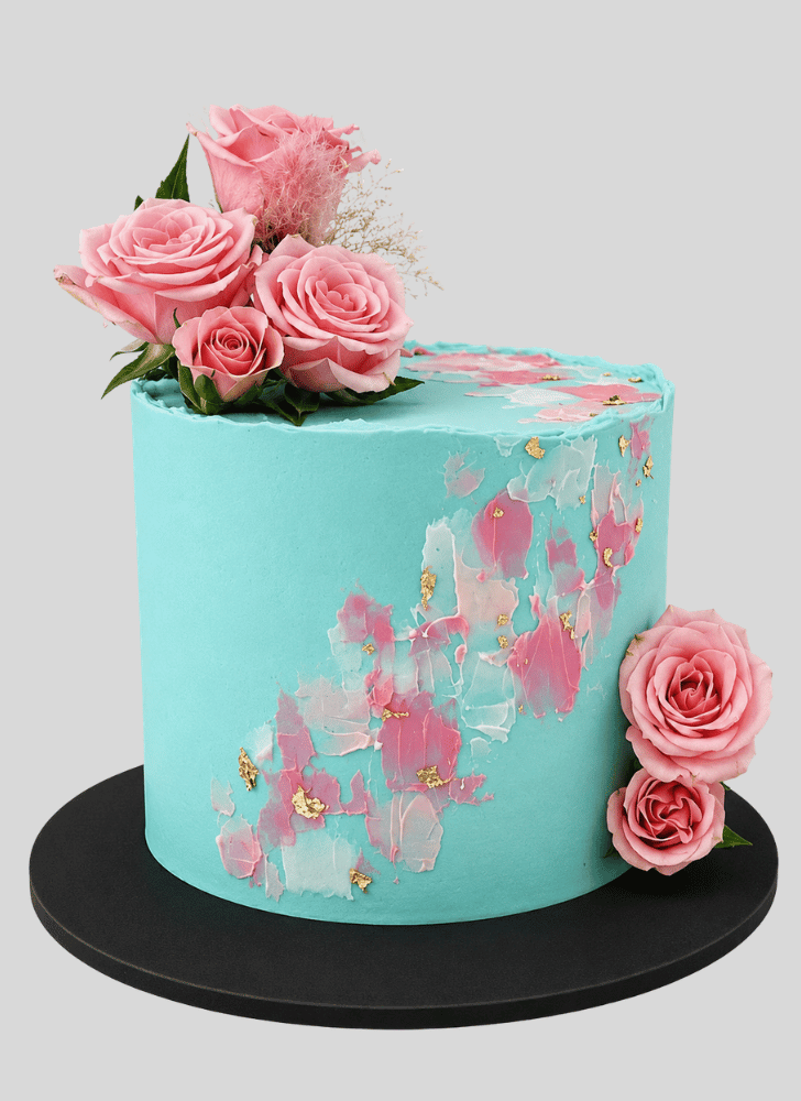 Pleasing Pink Rose Cake