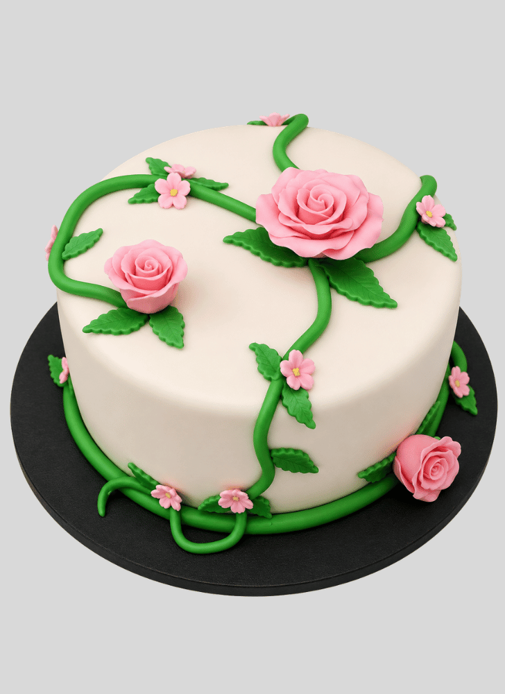 Radiant Pink Rose Cake