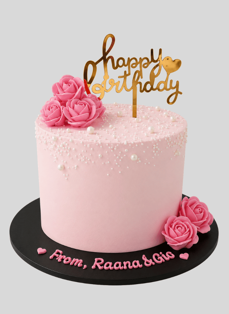 Shapely Pink Rose Cake