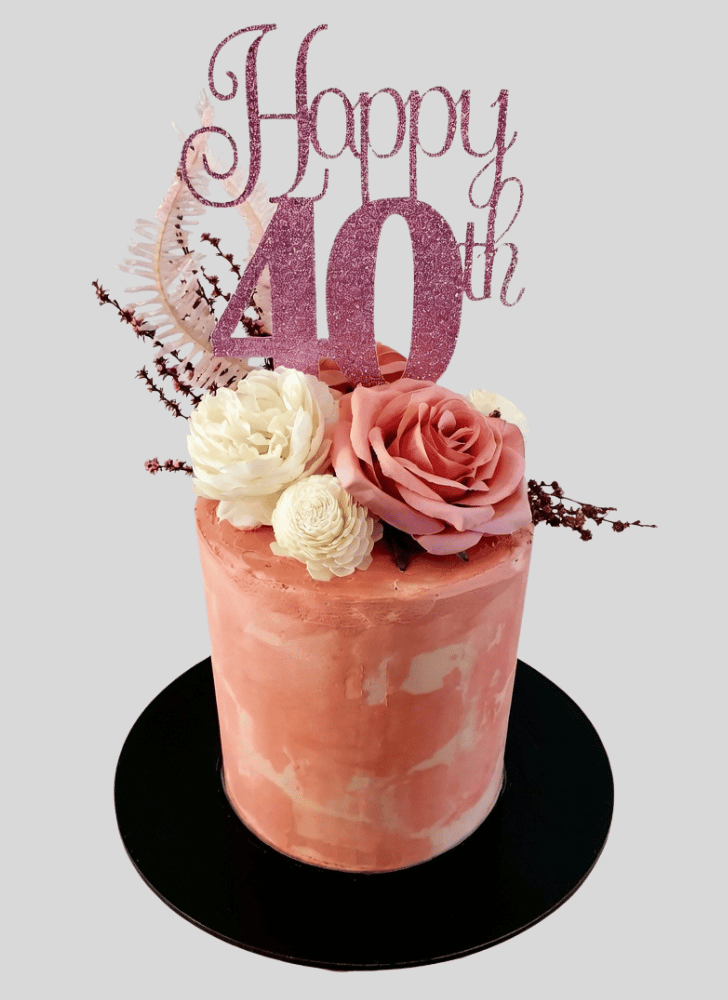 Slightly Pink Rose Cake