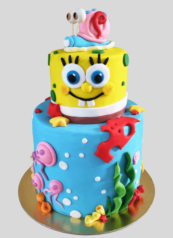 Elegant Spongebob Squarepants Cake