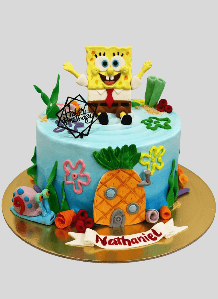 Gorgeous Spongebob Squarepants Cake