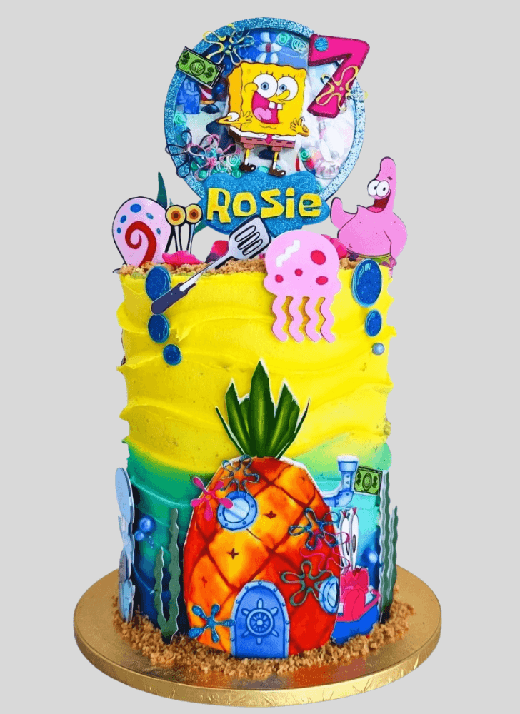 Pleasing Spongebob Squarepants Cake