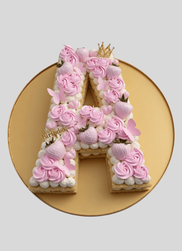 Charming A Alphabet Cake