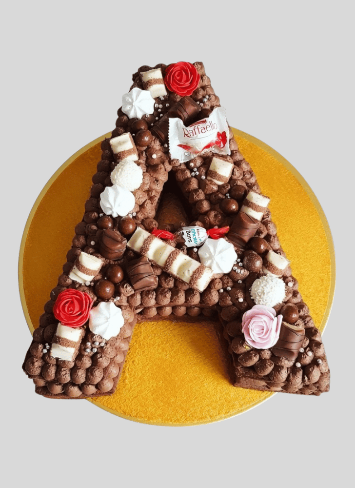 Classy A Alphabet Cake