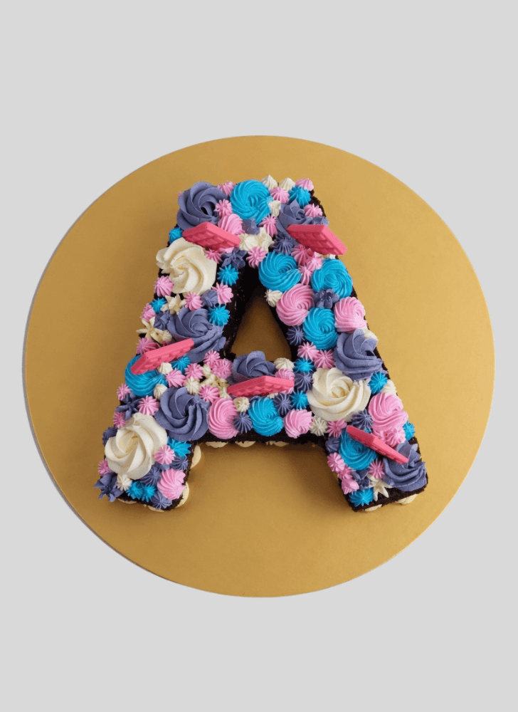 Dazzling A Alphabet Cake