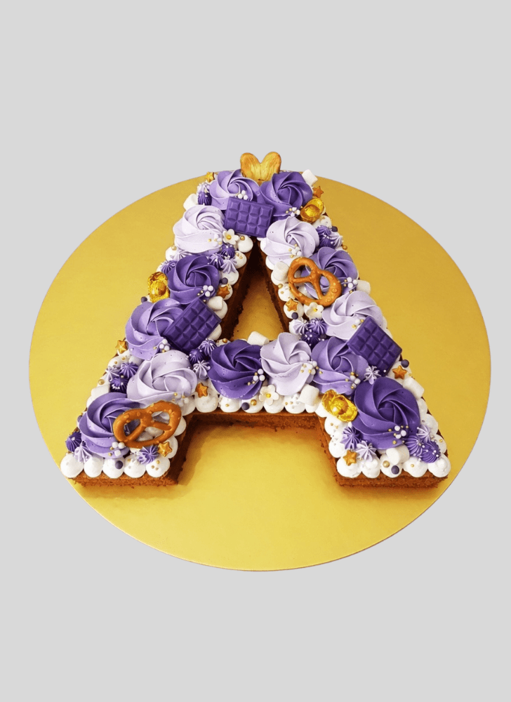 Delicate A Alphabet Cake