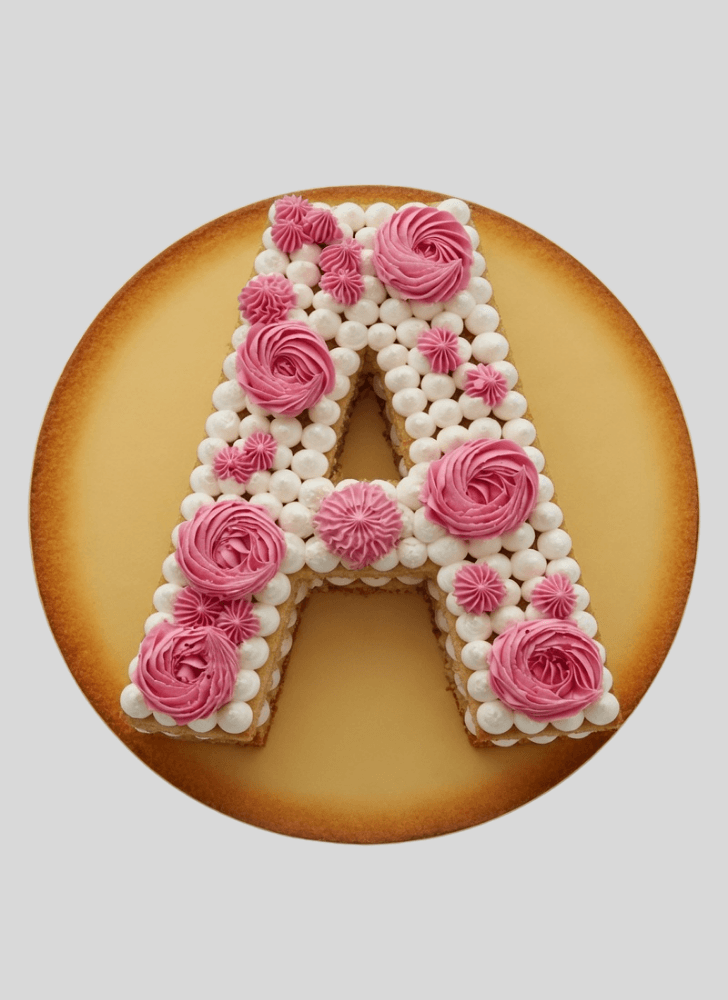 Graceful A Alphabet Cake