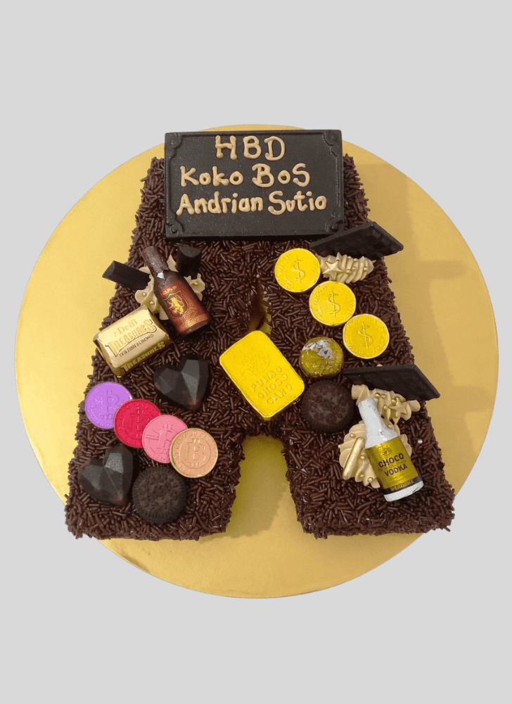 Lovely A Alphabet Cake Design