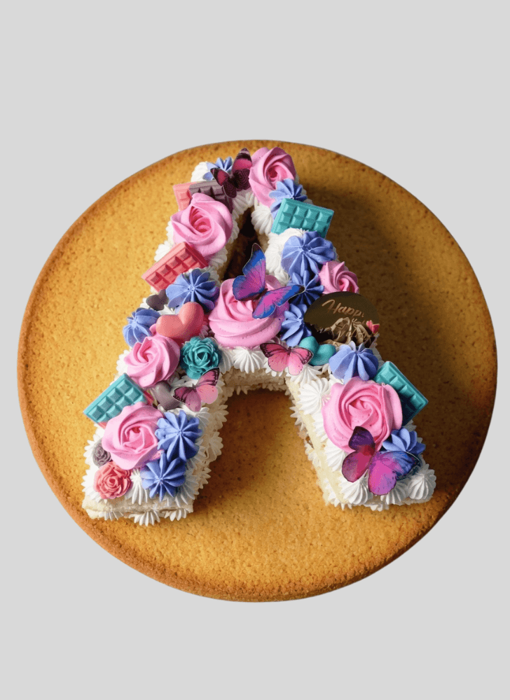 Pretty A Alphabet Cake