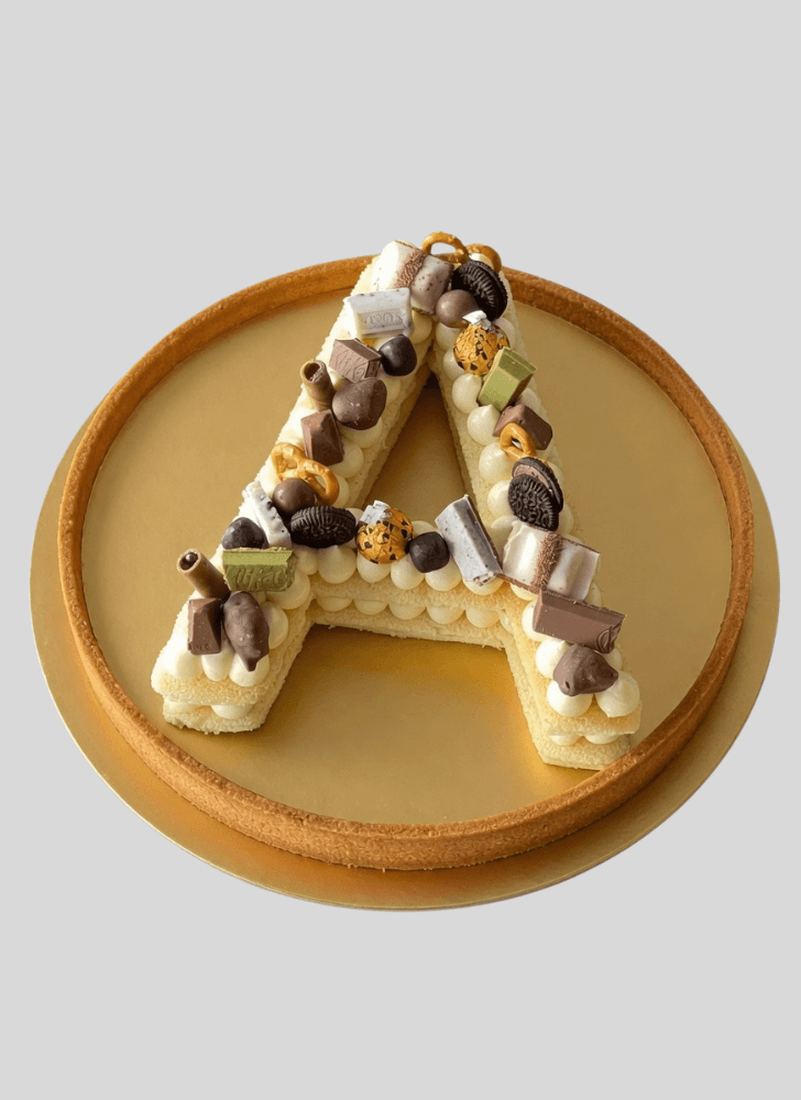 Wonderful A Alphabet Cake Design