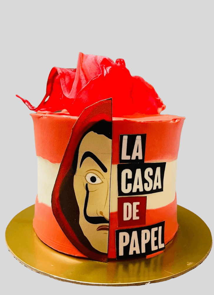 Elegant Money Heist Cake