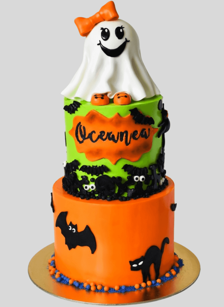 Fine Halloween Ghost Cake