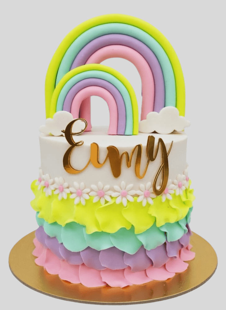 Inviting Rainbow Cake