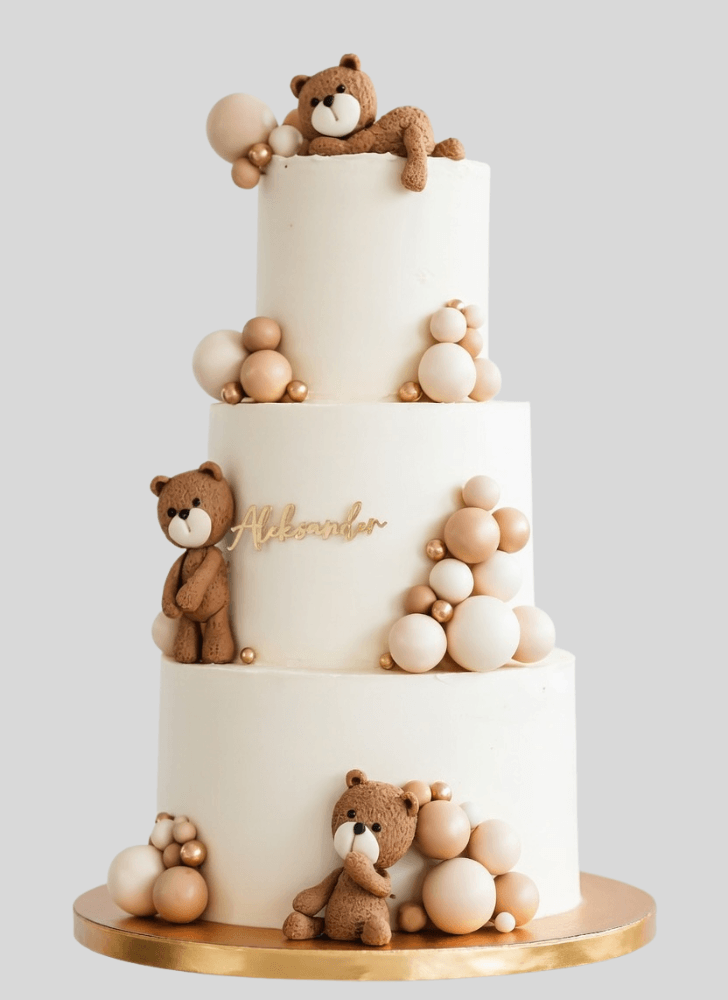 Elegant Sleepy Bear Cake