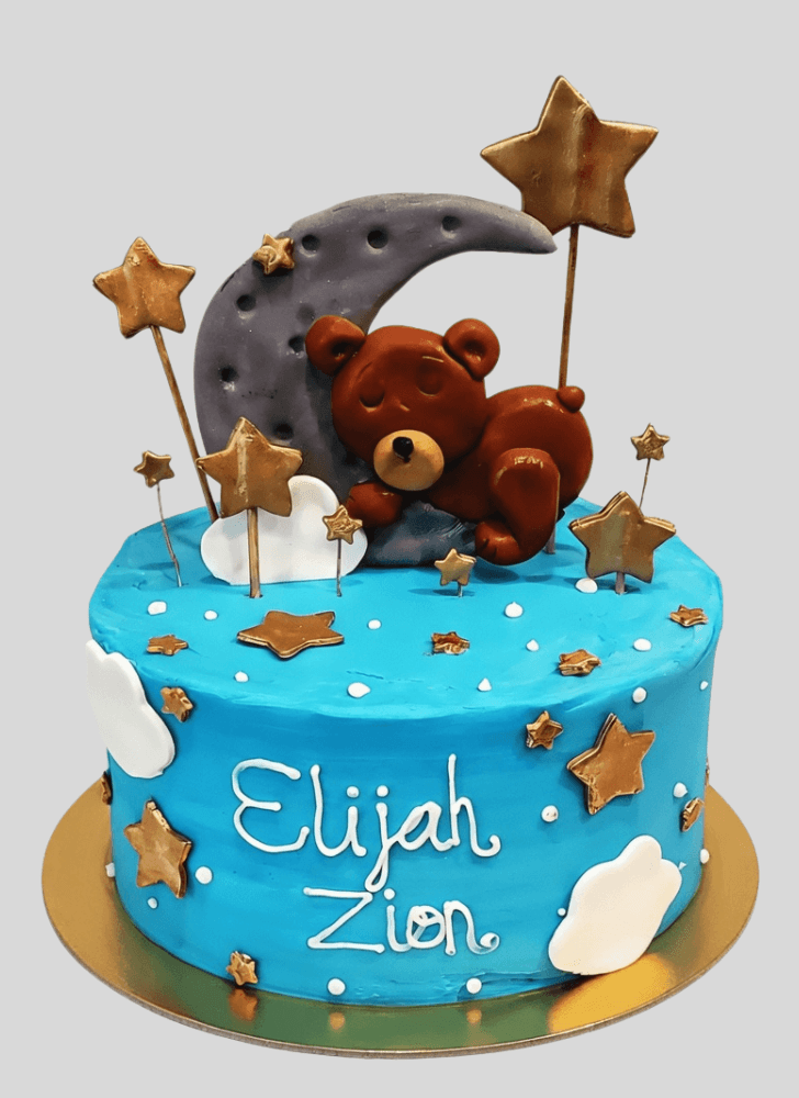 Lovely Sleepy Bear Cake Design