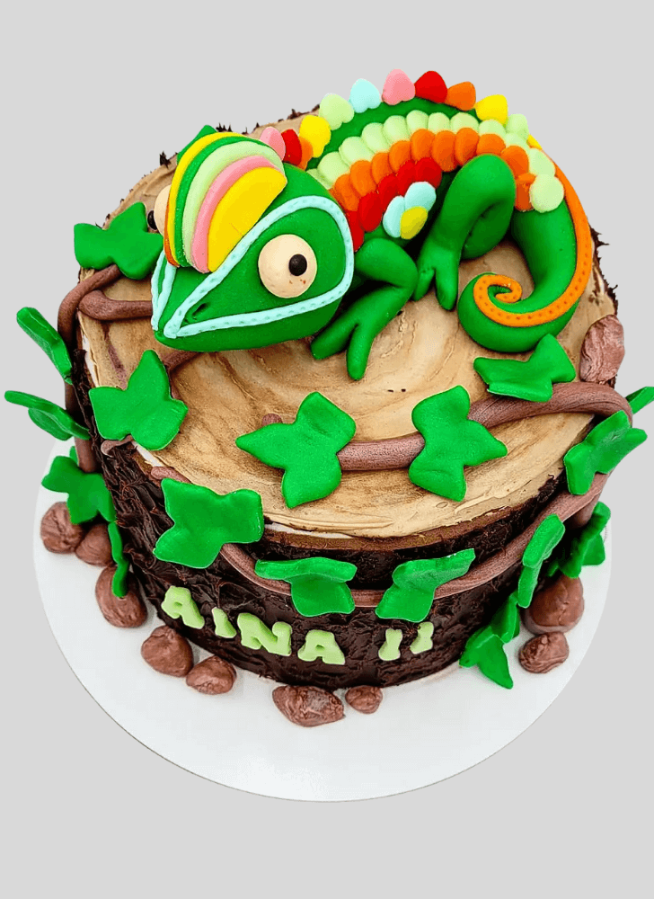 Admirable Chameleon Cake Design