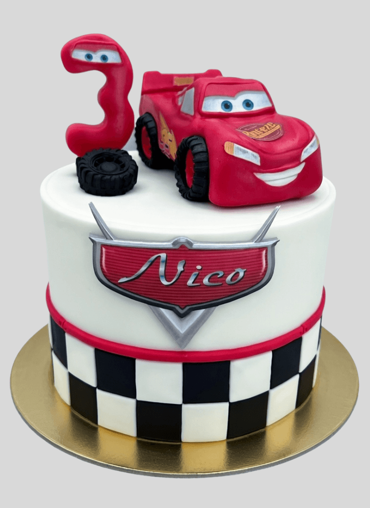 Delicate Disney Car Cake