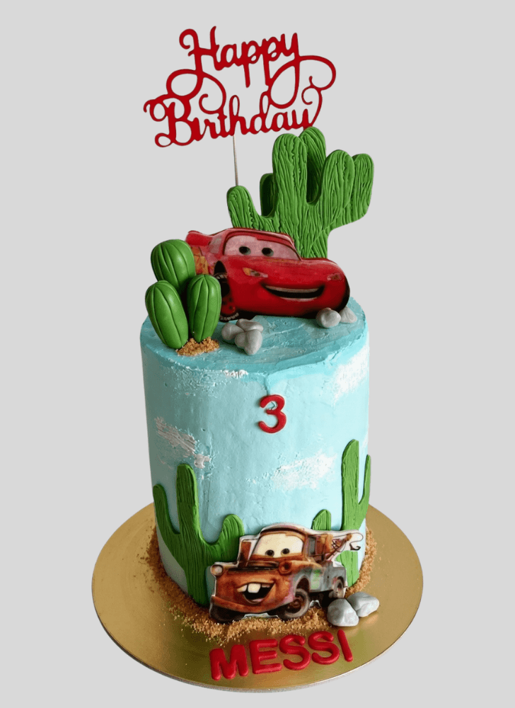 Pleasing Disney Car Cake