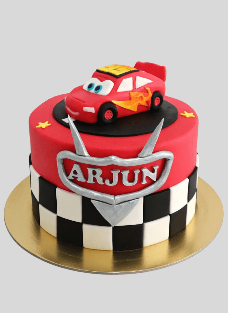 Adorable Lightning Mcqueen Cake