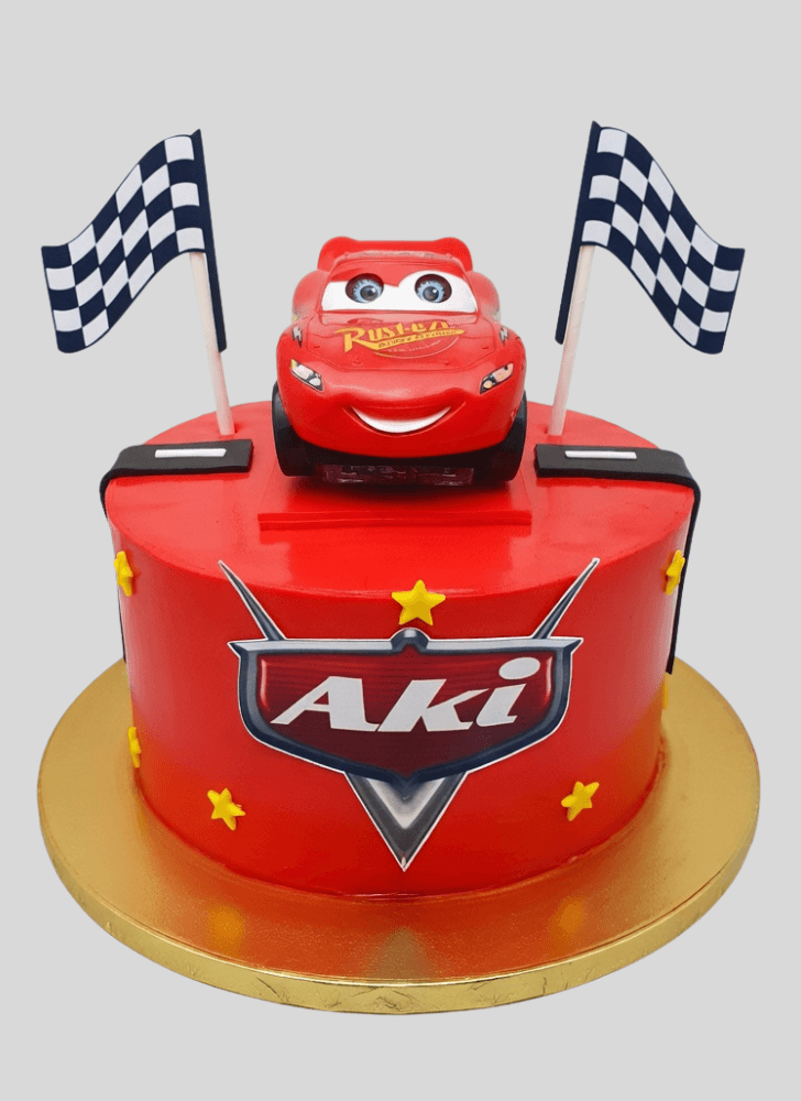 Angelic Lightning Mcqueen Cake