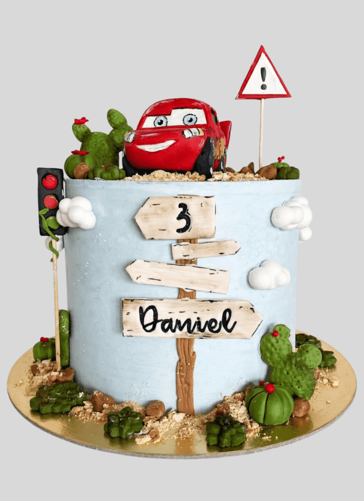 Appealing Lightning Mcqueen Cake