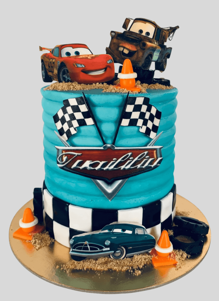 Charming Lightning Mcqueen Cake