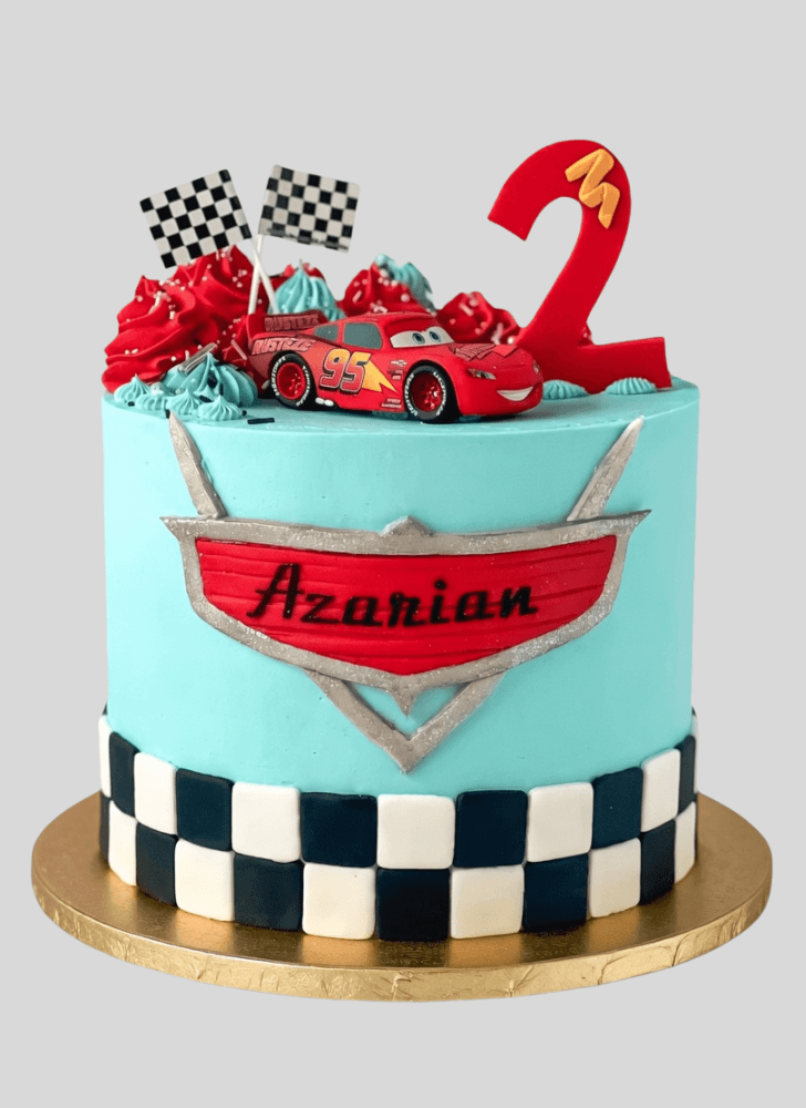 Cute Lightning Mcqueen Cake