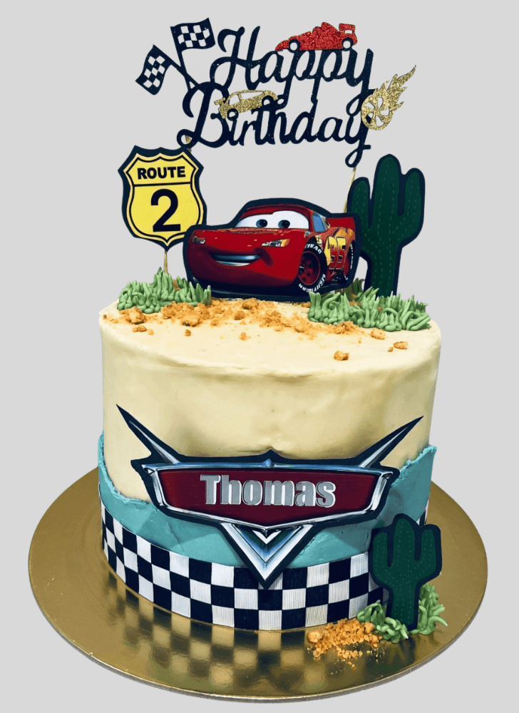 Dazzling Lightning Mcqueen Cake