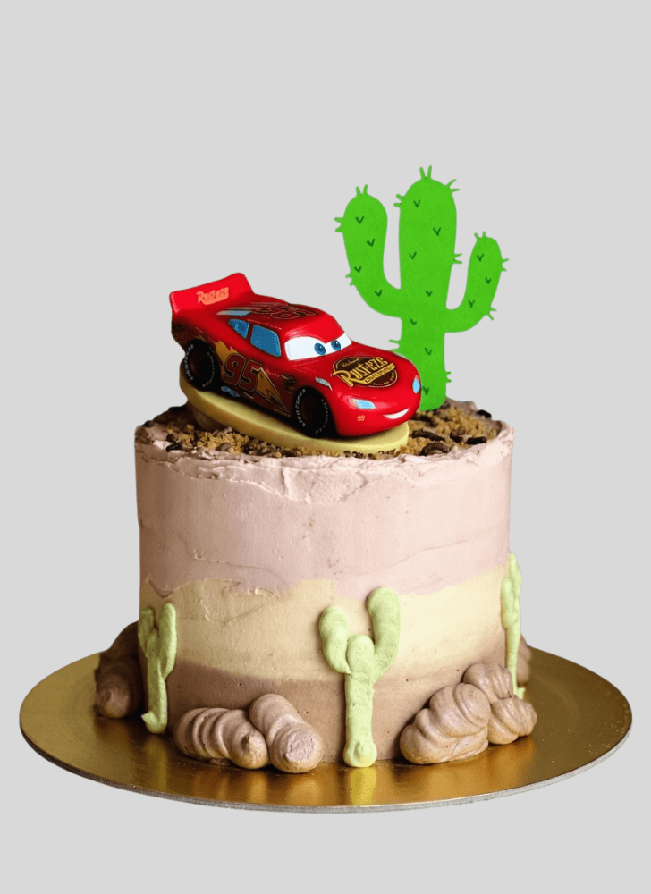Delightful Lightning Mcqueen Cake