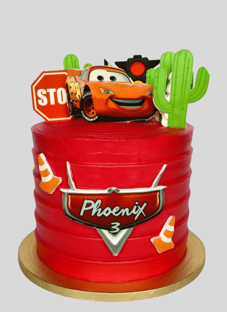 Elegant Lightning Mcqueen Cake